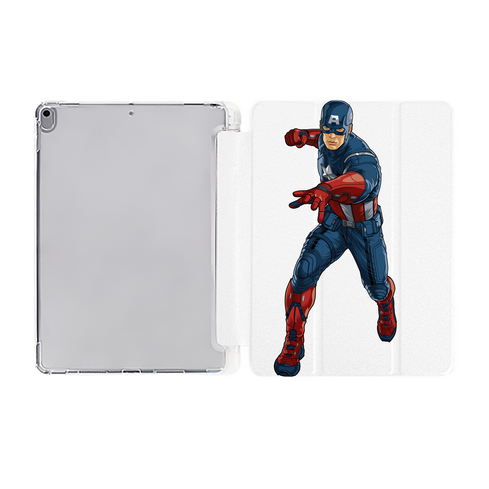 （画像用） アベンジャーズ The Avengers IPad ケース ペン収納付き 三つ折りスタンド PUレザー×シリコン 対応機種9.5/10.5/10.9インチ